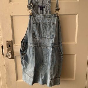 Denim overall dress size m